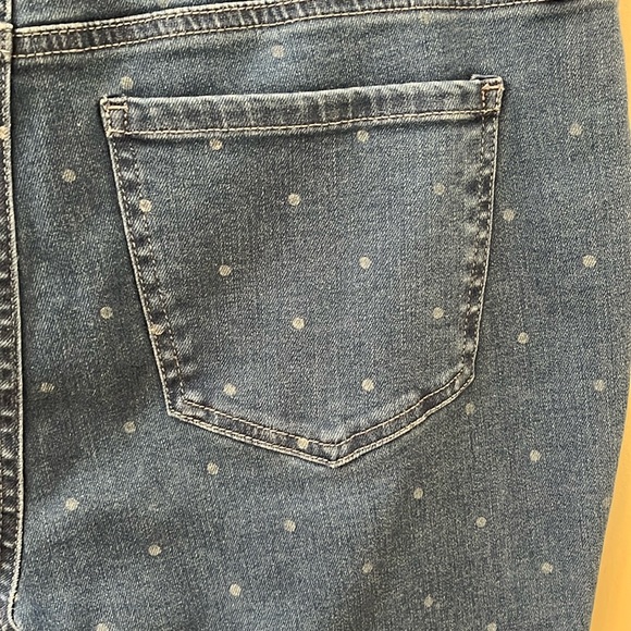 NWT NYDJ jeans women’s size 8 Ami  blue denim mid rise polka dot cotton blend - Picture 7 of 16